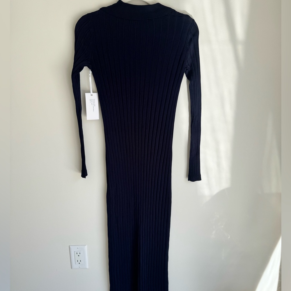 Torn by Ronny Kobo Suri Dress Navy Ribbed Knit Maxi Dress NWT Size M - Picture 7 of 9